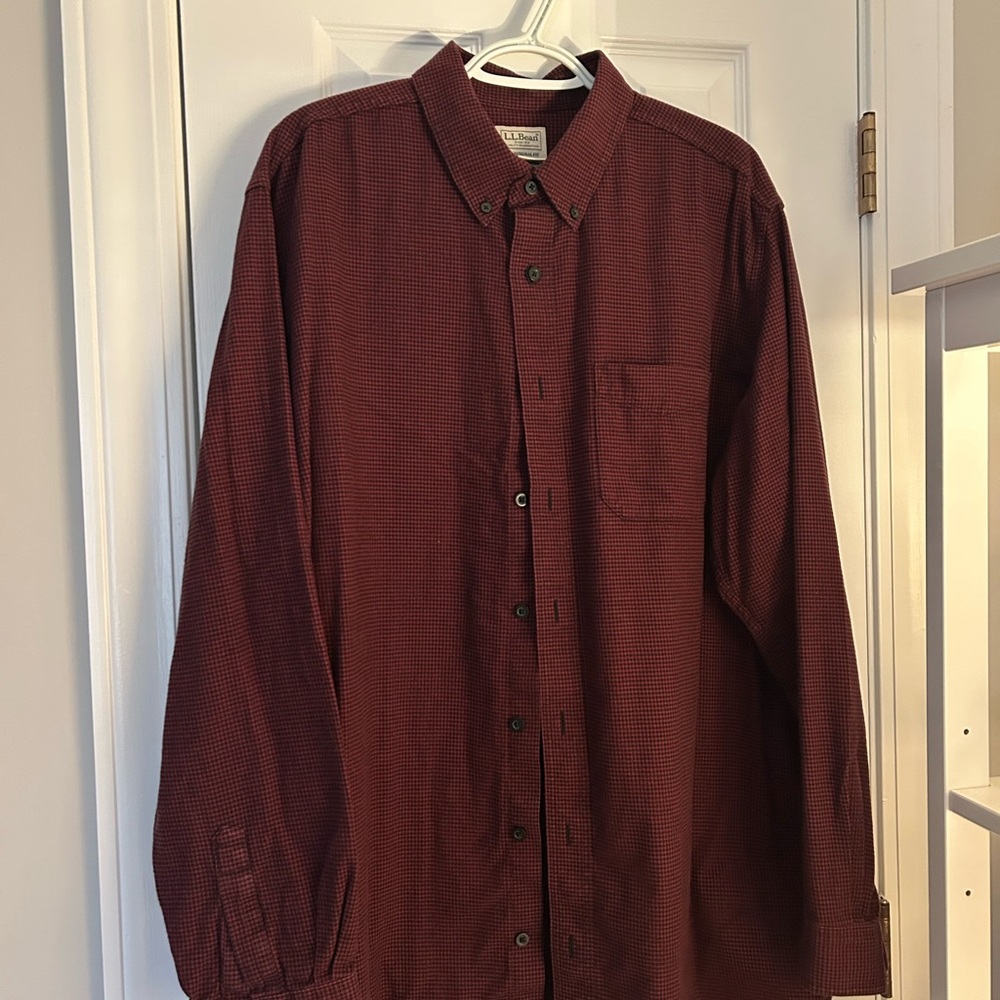L.L. Bean Men's Dark Red Dress Shirt